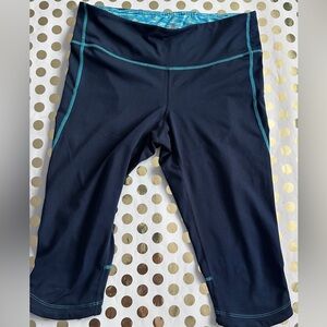 Tangerine Teal and Navy Athletic Capris